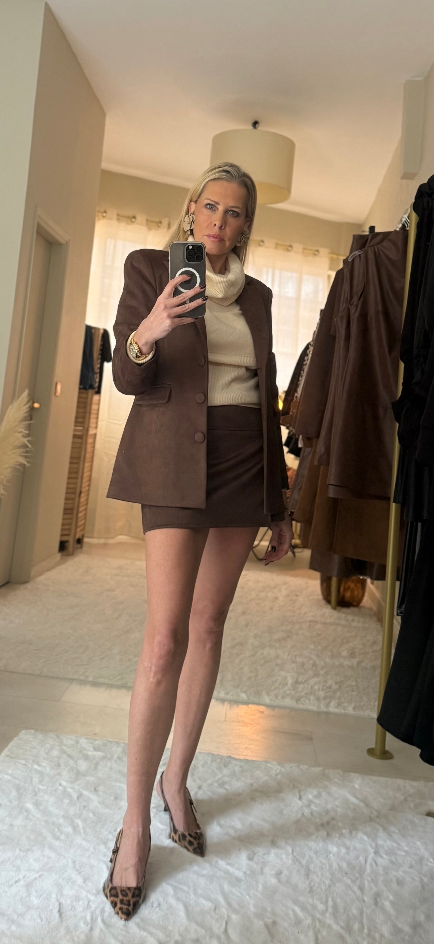 Suede Tailored Blazer