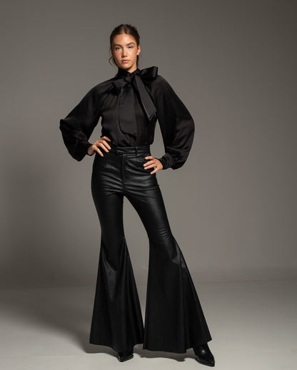 Faux Leather Flare Pants