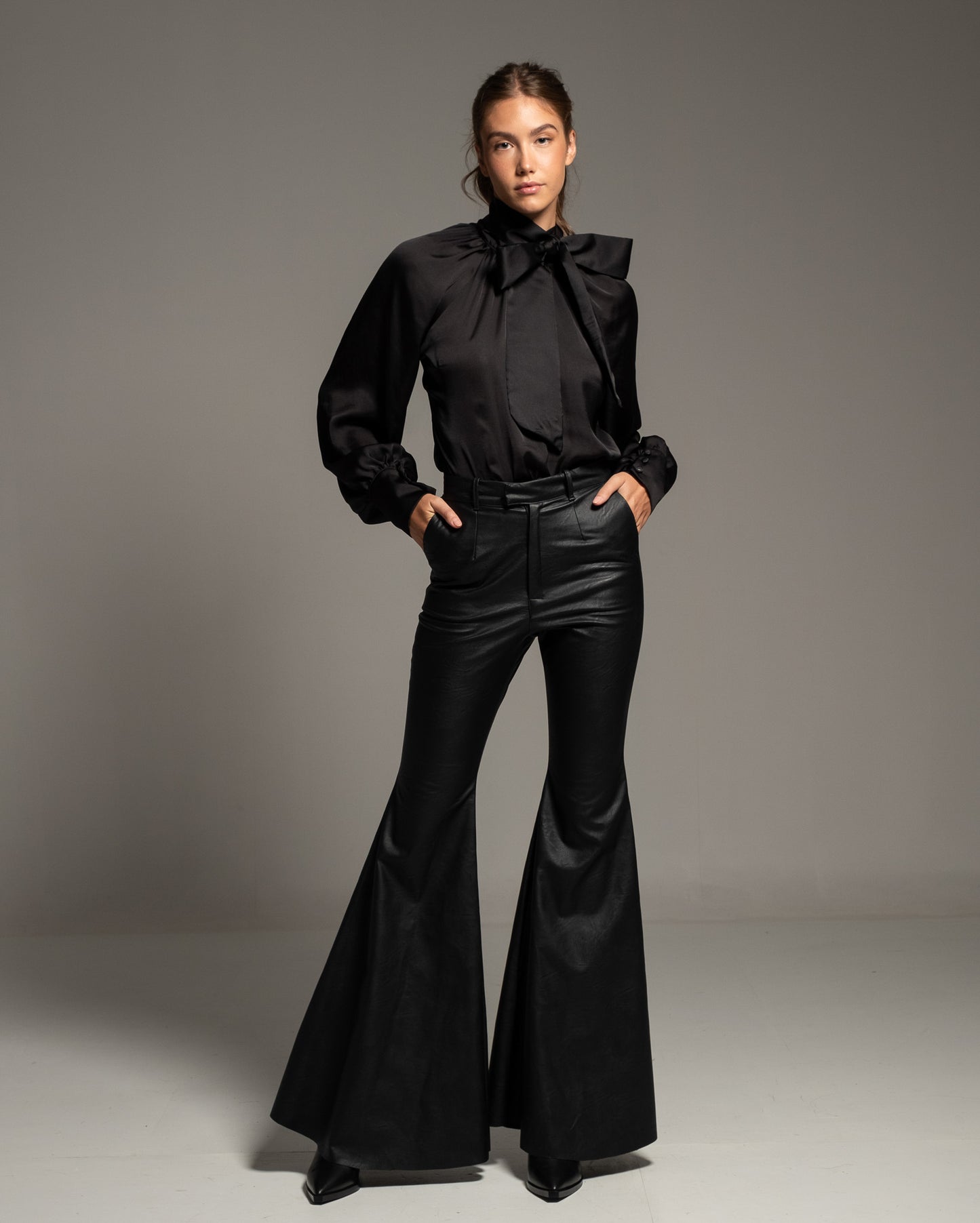 Faux Leather Flare Pants