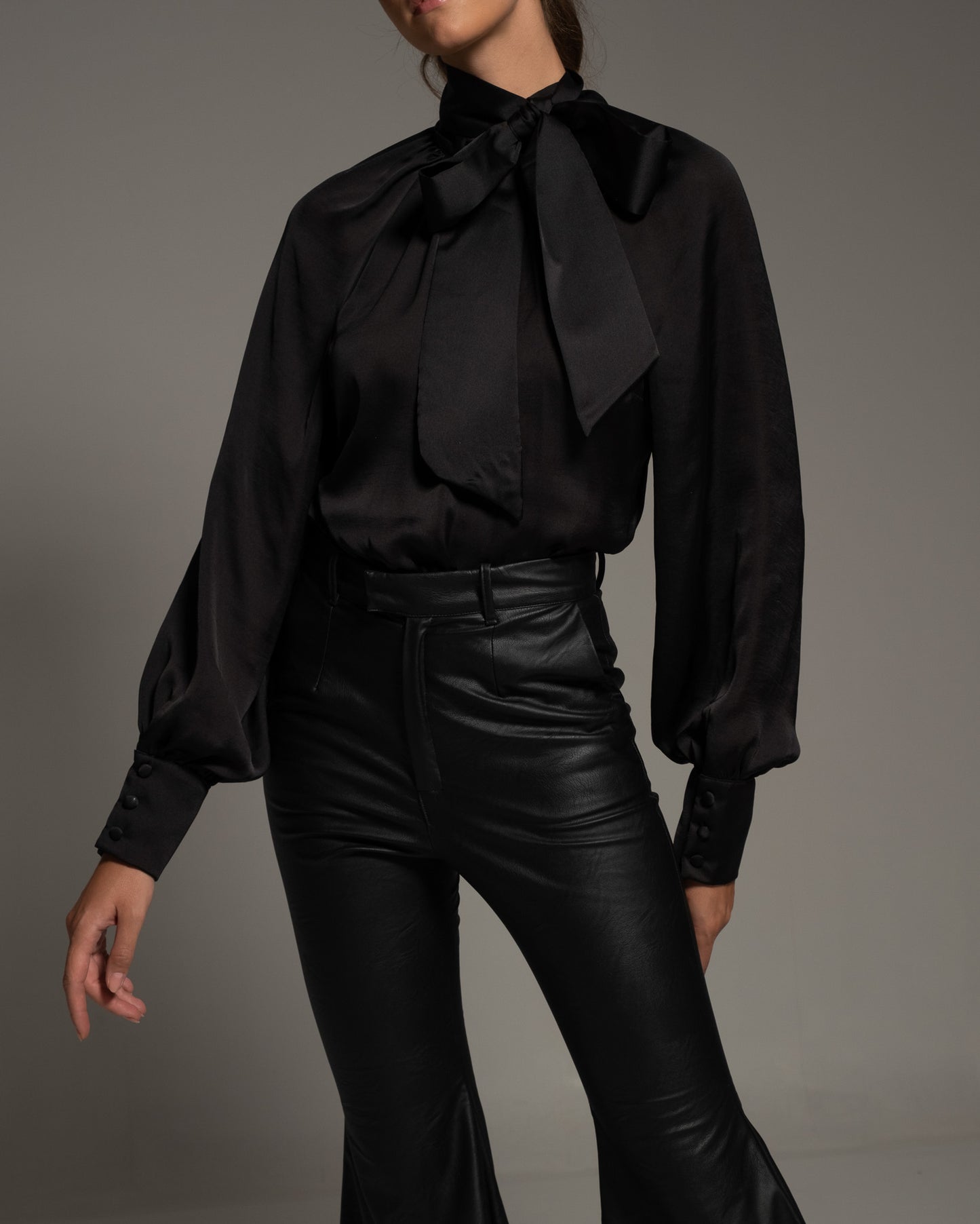 Faux Leather Flare Pants