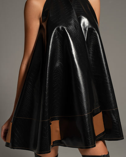 Croc Effect Faux Leather Dress