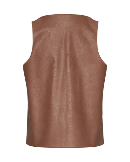 Faux Leather Top