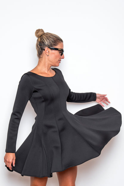 Mini Black Dress Scuba