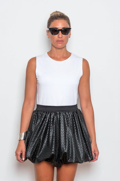 Faux Leather Mini Black Skirt